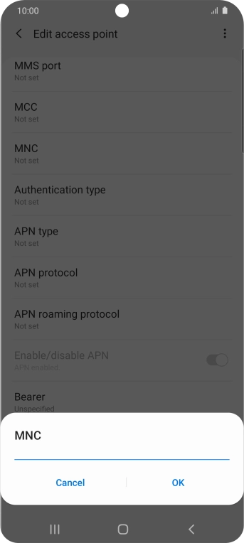 Key in 10 and press OK.