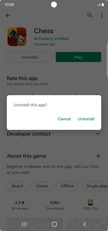 Press Uninstall.