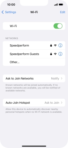 Press the required WiFi network and key in the password for the WiFi network.