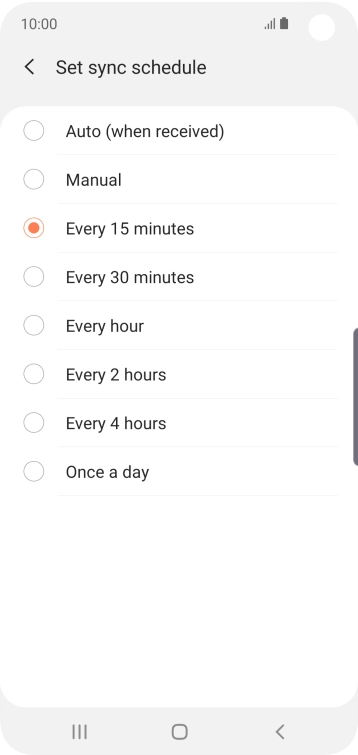 Press the required setting. Press the required setting.