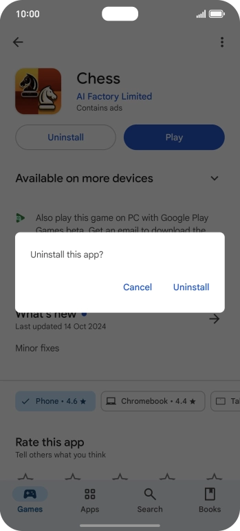Press Uninstall.
