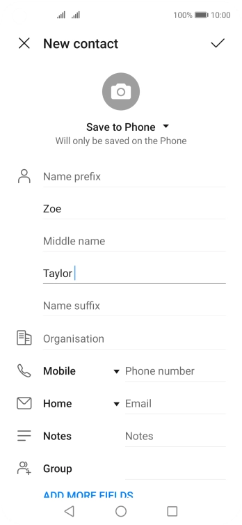 Press Phone number and key in the required phone number.