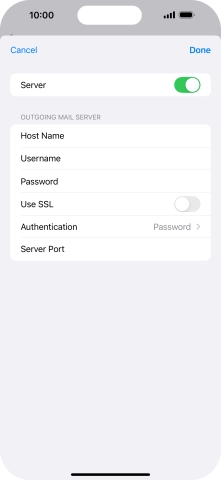 Press the indicator next to 'Use SSL' to turn on the function.