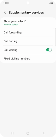 Press the indicator next to 'Call waiting' to turn the function on or off.