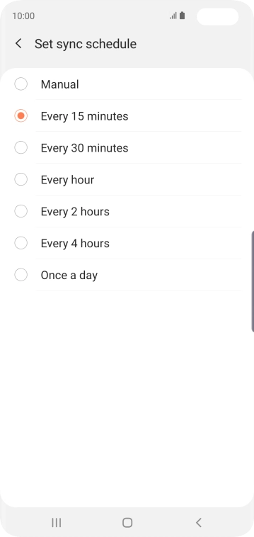 Press the required setting.