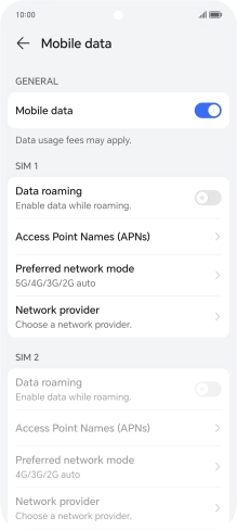 Press Access Point Names (APNs).