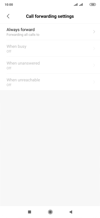 Press the required divert type.
