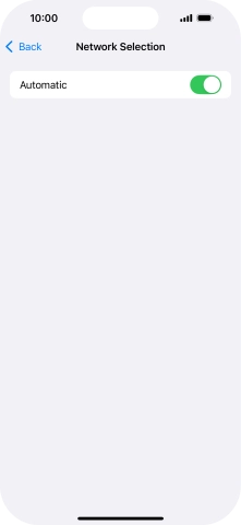 Press the indicator next to 'Automatic' to turn automatic network selection on or off.