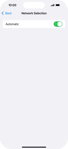 Press the indicator next to 'Automatic' to turn automatic network selection on or off.