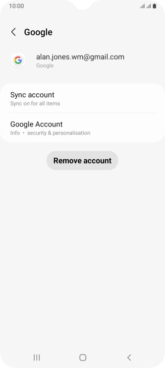 Press Sync account.