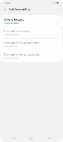 Press the required divert type.