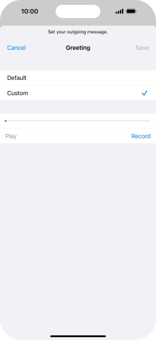 Press Record to start recording a personal greeting.