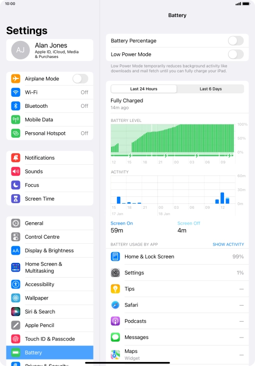 Press the indicator next to 'Low Power Mode' to turn on the function.
