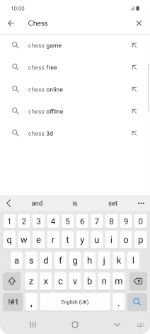 Key in the name or subject of the required app and press the search icon.