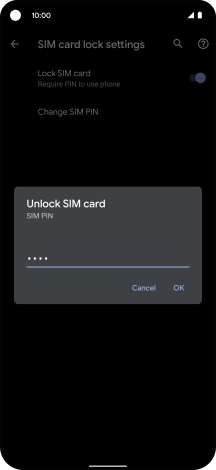 Key in your SIM PIN and press OK. The default SIM PIN is 0000.