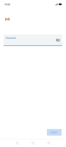 Press the field below 'Password' and key in the password for your email account.