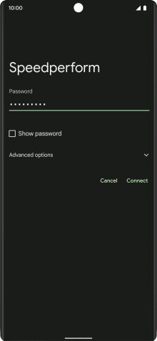 Key in the password for the WiFi network and press Connect.