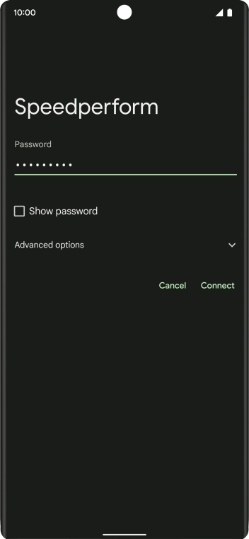 Key in the password for the WiFi network and press Connect.