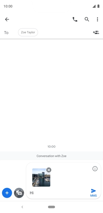 Press the send icon when you've finished your picture message. Press the send icon when you've finished your picture message.