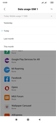Press the required setting.