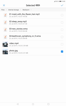 Press the confirm icon.