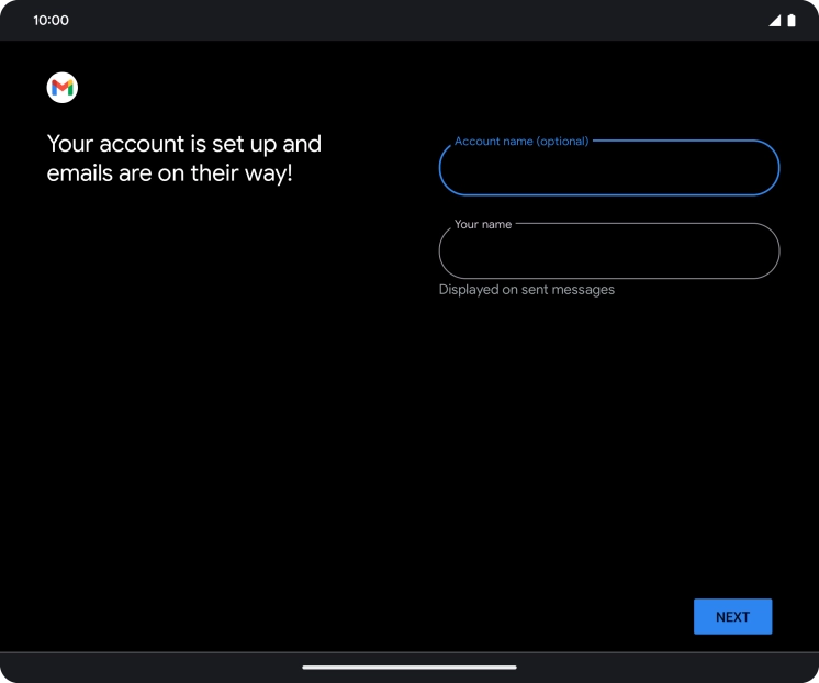 Press the field below 'Your name' and key in the required sender name.