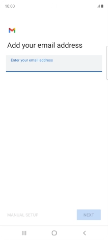 Press the field below 'Enter your email address' and key in your email address.