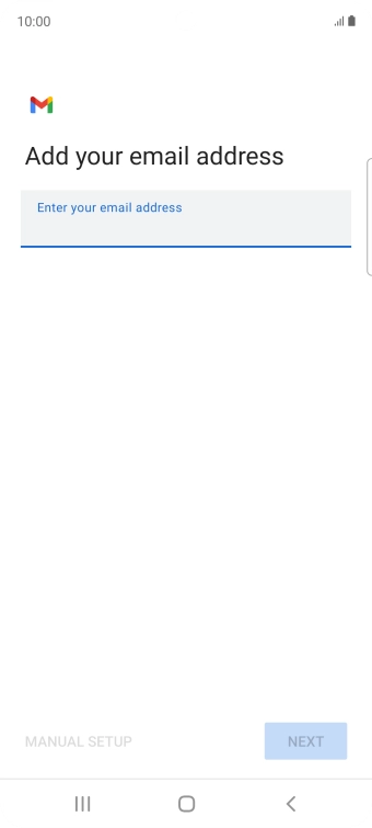Press the field below 'Enter your email address' and key in your email address.