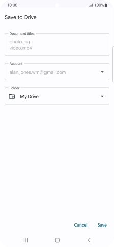 Press the field below 'Folder' and go to the required folder.