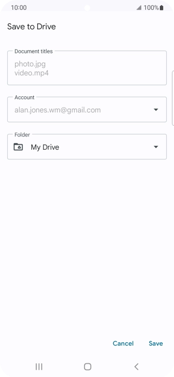 Press the field below 'Folder' and go to the required folder.