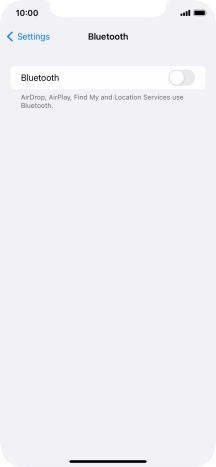 Press the indicator next to 'Bluetooth' to turn on the function.