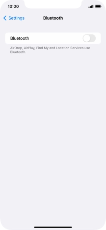 Press the indicator next to 'Bluetooth' to turn on the function.