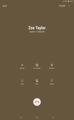 Press the end call icon.