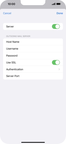 Press the indicator next to 'Use SSL' to turn off the function.