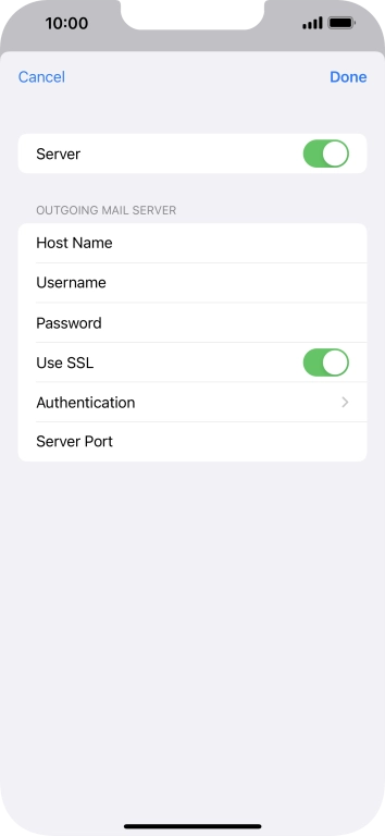 Press the indicator next to 'Use SSL' to turn off the function.