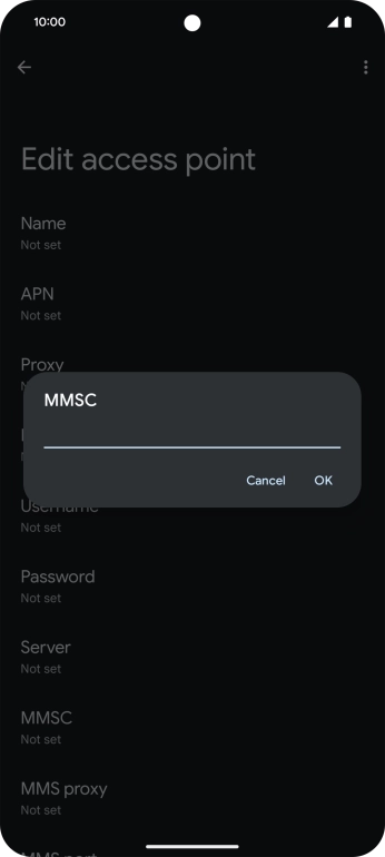 Key in http://mmsc.mms.o2.co.uk:8002 and press OK.
