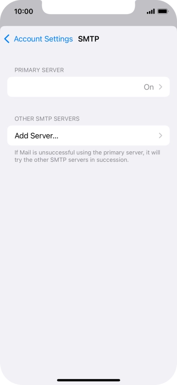 Press the field below 'PRIMARY SERVER'. Press the field below 'PRIMARY SERVER'.