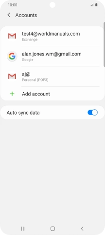 Press the indicator next to 'Auto sync data' to turn the function on or off.