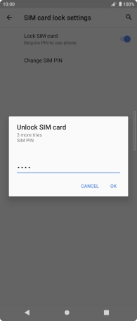 Key in your SIM PIN and press OK. The default SIM PIN is 0000.
