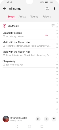 Press the required category and go to the required audio file.