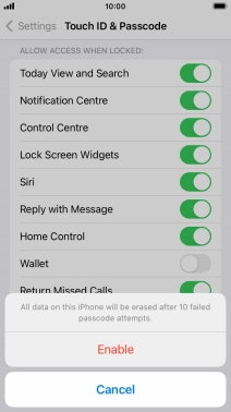 If you turn on the function, press Enable.