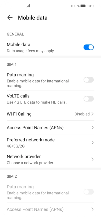 Press Preferred network mode.