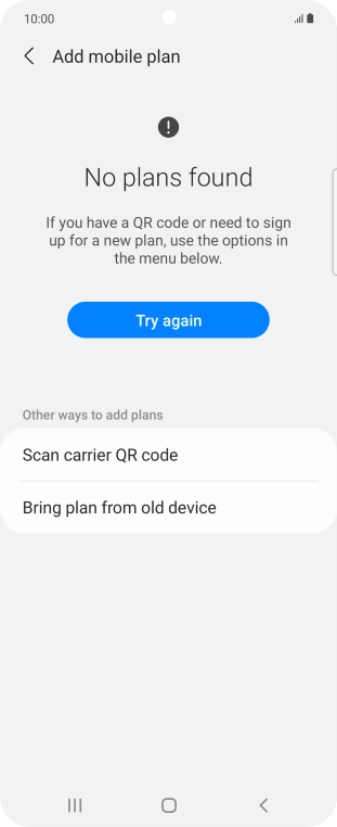 Press Scan carrier QR code.
