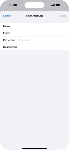 Press Password and key in the password for your email account.