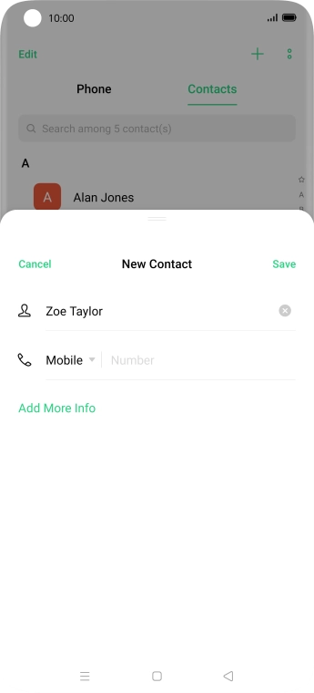 Press Number and key in the required phone number.