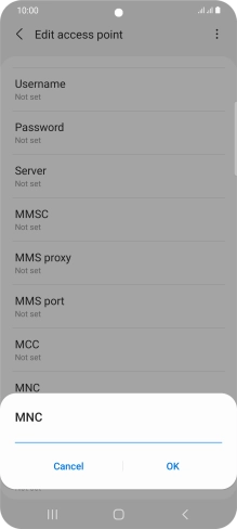 Key in 10 and press OK.