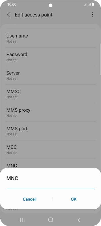 Key in 10 and press OK.