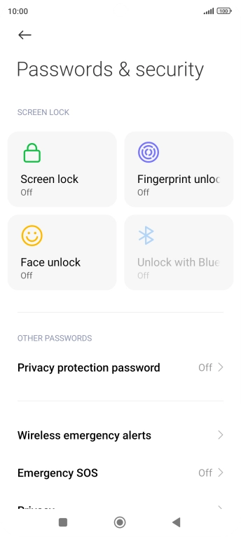 Press Fingerprint unlock.