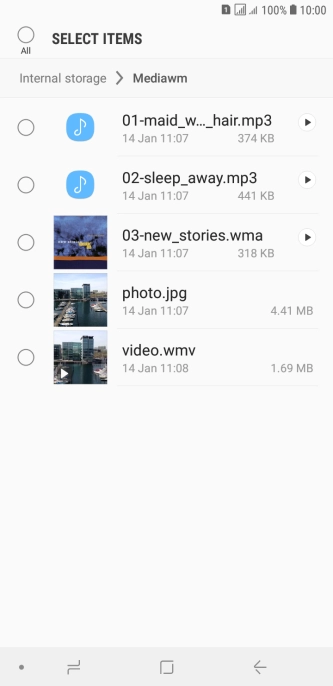 Press the required file. Press the required file.