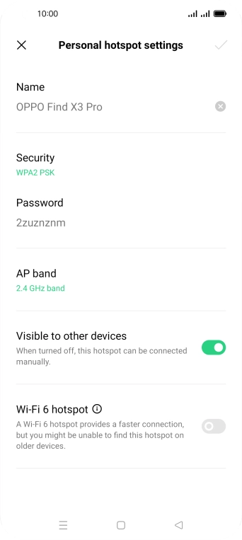 Press the field below 'Name' and key in the required name.